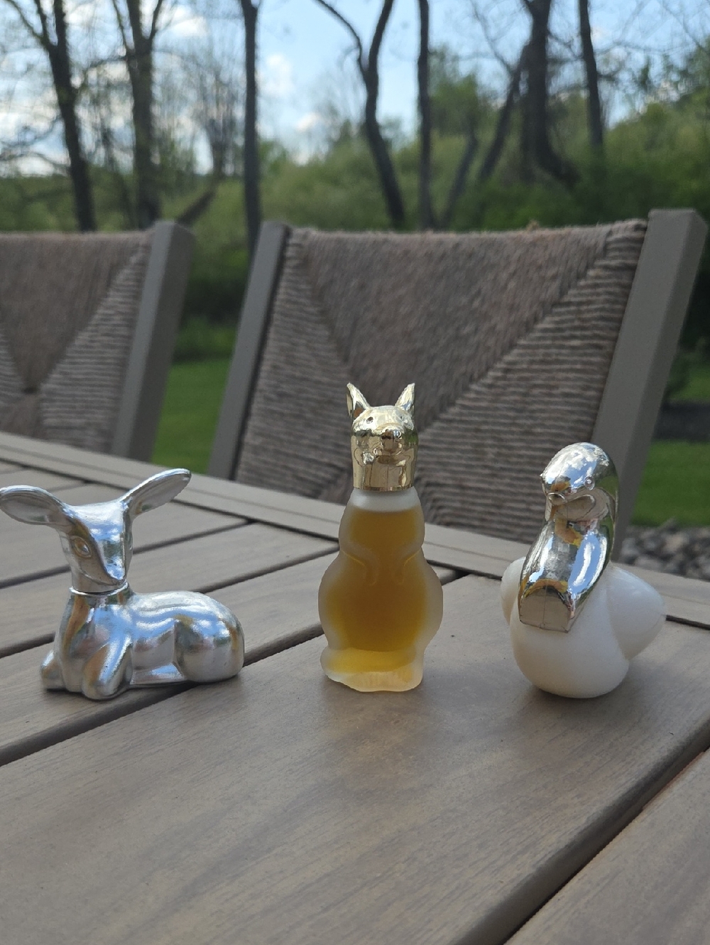 Vintage Avon Silver-Accented Animal EMPTY Bottles
